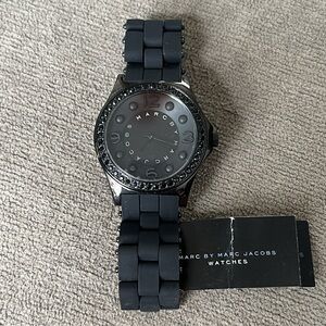 Marc by Marc Jacobs black watch with pave bezel